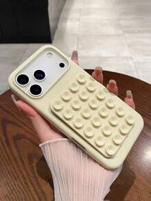1件可愛功能性夏季多巴胺色吸盤支架液態矽膠手機殼，適用於 iPhone 18 Pro Max 17 Air 16 15 14 13 12 11 Pro Max Plus 軟背蓋 - 白色 - 查看 3