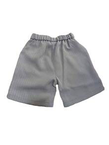 Ensemble tuxedo d'été pour enfants, tenue de performance pour garçons, tenue de mariage de garçon d'honneur, costume de fête pour jeune garçon, style britannique (gilet + shorts + cravate) - Gris - Voir 5
