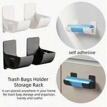 4 piezas Estante de almacenamiento de bolsas de basura sin agujeros, estante de almacenamiento de cocina con espaciado ajustable, adecuado para bolsas de basura, envoltorio de plástico, paraguas, almacenamiento de rodillos, estante de cocina, estante de almacenamiento de fregadero, organizador de cocina de armario, almacenamiento y organización de cocina, soporte de almacenamiento de dormitorio estudiantil - A - Ver 12
