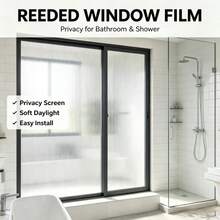 1 Roll Textured Decorative Glass Privacy Film, 100% UV Protection, Protects Home Privacy, Prevents Peeking, Suitable For Home, Office, Kitchen - White - View 5