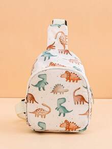 1PC Toddler Cute Printed One Shoulder Chest Bag, Heart/Bear/Unicorn/Bow/Dinosaur Cartoon Crossbody Bag, Adjustable Lightweight Comfortable Casual Small Sling Bag, Suitable For Toddler Daily School, Outdoor Travel Storage Shoulder Bag - Multicolor - View 12