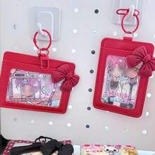 Giá đỡ photocard PU trang trí nơ màu pastel, bao bọc và trưng bày photocard, phụ kiện cho học sinh, trường học, văn phòng, quà tặng - A - Xem 4