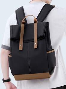 1 Pieza Mochila para Portátil de 15.6 Pulgadas con Bloques de Color Multifunción Resistente al Agua para Viajes de Negocios & Escuela para Hombres - Multicolor - Ver 10