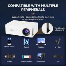 MOMAN 2025 Upgraded Flagship Android Projector, Built-In System, 4D Immersive Experience, Ultra-Quiet Design, 240° Full-Angle Projection, Suitable For Home Entertainment, Teaching, Business Meetings And Gaming, Perfect Gift For Various Occasions - Black - View 3
