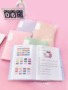 A4 Transparent Pocket Folder 30 Pages Snap Closure File Organizer For Students, Exam Paper Storage Bag, Music Score Sheet Holder, Award Certificate Collection Book, Office Document Binder, Loose-Leaf Folder - Single Piece - View 12