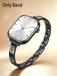 Huastonband 女款金屬金色夏季海灘飾品 精緻優雅鏈條手鍊手環 適用於 錶帶 38/40/41/42/44/45/46/49mm 兼容 Ultra/SE/11/10/9/8/7/6/5/4/3/2/1 型號 智慧手錶配件 青年時尚可愛金屬腕帶⊕ 可調節式正式錶帶 表面印花 節日禮物 - 42/44/45/46/49mm - 查看 17