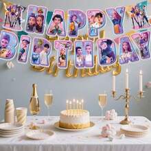 Mattel K-Pop Demon Hunter Birthday Theme Party Decoration Supplies Banner Bunting Cake Topper - Banner - View 2