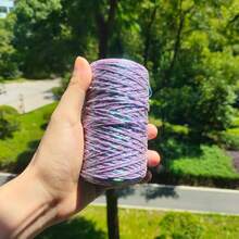 1 Roll Iridescent Glitter Crochet Yarn, 100g Shiny Metallic Color Crochet Yarn, Suitable For Handmade Knitting, DIY Macrame Weaving Craft Rope, Can Be Used For Bag Making - 100g - View 11