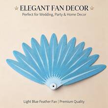 Realistic Feather Design Folding Fan, Macaron Color Portable Handheld Folding Fan, Multiple Colors Available, Summer Refreshing Cooling Fan - Feather Fan - View 1