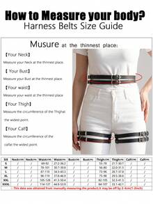 1pc Women's Punk Style Sexy Waist Belt Leg Strap One-Piece Harness, Suitable For Daily Wear And Party - Black - View 5