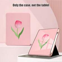 粉色鬱金香圖案彩繪效果平板保護殼，內置筆槽，附支架，適用於 Honor 8/9/10/X8/X8A/X9/X8Pro/X9Pro 及其他機型 / MatePad SE 11 吋 / MatePad 11 吋 / 11.5 吋 / MatePad Pro / Apple 10代/11代 2025 (A16) / Galaxy Tab A7/A9 及其他熱門機型 - 款式40 - 查看 3