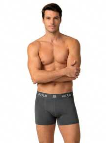 Kit 3 Cueca Boxer Masculino Polo Wear Original Adulto Masculina Premium - 2 Preto/ 1 Cinza - Visão 9