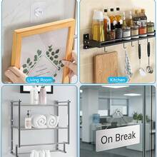 Picture Frame Wall Hooks, Transparent Reusable Adhesive Hooks, Waterproof And Oil-Resistant, Bathroom And Kitchen Wall Hooks - Multicolor - View 8