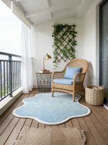1 pieza Alfombra decorativa de estilo fresco con pétalos azules & blancos asimétricos y lindos, alfombra decorativa cálida y suave, perfecta para decoración diaria del hogar & festividades, alfombra decorativa, decoración de dormitorio, alfombra pequeña, alfombra, decoración del hogar, alfombra de sala de estar, alfombra pequeña de sala de estar, alfombra de dormitorio, decoración del hogar de sala de estar, alfombra de exterior, alfombra lavable - Multicolor - Ver 14