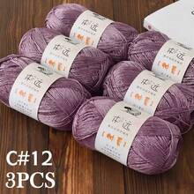 3pcs Gradient Dye Lace Yarn, Bamboo Fiber Yarn Breathable Crochet Yarn, Summer Linen Blend Medium Fine Bamboo Charcoal Thread, Soft Knitting Yarn For Scarves, Cardigans, Autumn Summer Tops, Hats, Sweaters & Shawls DIY Craft Christmas Decoration - Multicolor - View 13
