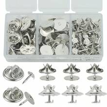 30pcs/45pcs DIY Brooch Base Pin Backing Accessories Set With Butterfly Clasp, Pin Back, Suitable For Badge Back Replacement, Butterfly Tie Clip, Decorative Buckle, Hat Clothing Pin, Handmade Brooch Badge Clasp, Back Clasp, Brooch Base And Other Jewelry Making Accessories - Butterfly Clasp & Spiky Pin - View 9