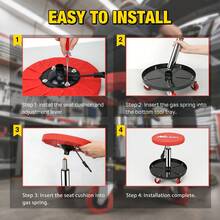 Nilight Rolling Mechanic Stool 330 LBS Pneumatic Adjustable 360° Swivel Casters Steel Tool Tray Waterproof PU Seat For Garage Auto Repair Shop Workshop Warehouse - A - View 8