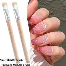 Wide Head Stiff Bristle Nail Art Brush, Designed For Nail Art Design And 3D Nail Pattern Painting. This Is A Gel Brush Suitable For Nail Artists To Create Short Sticker Nail Art And Artificial Nails. - Yellow - View 4