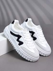 Men's Sports Shoes, Casual Running Shoes, Jogging Shoes, Walking Shoes, Low-Top Fashion Gradient Color Sports Shoes, Tennis Streetwear - White Light Gray - View 2