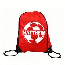 Custom Name Drawstring Backpack School Bag Double Shoulder Pocket Sports Gym Bag 26 Initial Letter - Multicolor - View 2