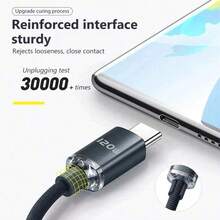 NNBILI 2026 新款 120W USB-C 转 Type-C 数据线，兼容 15/16/17 系列，支持 PD 快充；兼容华为 P50/P40/P30/Mate 9/10 Pro/Nova 6/5/4，支持 6A 快充；兼容三星；兼容小米；尼龙材质数据线 - 淺藍色 - 查看 6