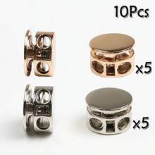 10/20Pcs Round Double Hole Metal Buckle, Hoodie Hat Drawstring Stopper, Adjustable Pig Nose Buckle Accessory, Clothing Elastic Band Tightening Buckle, Backpack Cord Lock, DIY Garment Accessories - Multicolor - View 17