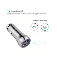 Fast Charging Car Charger With 2 Ports, Micro USB Cable - Light Grey - View 4