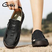 Men's Working Business Casual Sandals Man Summer Breathable Synthetic Walking Office Oxfords Male Cocktail Party Fashion Dress Formal Shoes - 黑色 - 查看 8