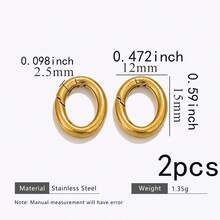 2 piezas de anillos de resorte de acero inoxidable 304 dorado y plateado, ganchos de mosquetón con forma redonda y de corazón para hacer joyas DIY - hebilla de resorte - Ver 21