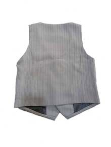 Ensemble tuxedo d'été pour enfants, tenue de performance pour garçons, tenue de mariage de garçon d'honneur, costume de fête pour jeune garçon, style britannique (gilet + shorts + cravate) - Gris - Voir 6