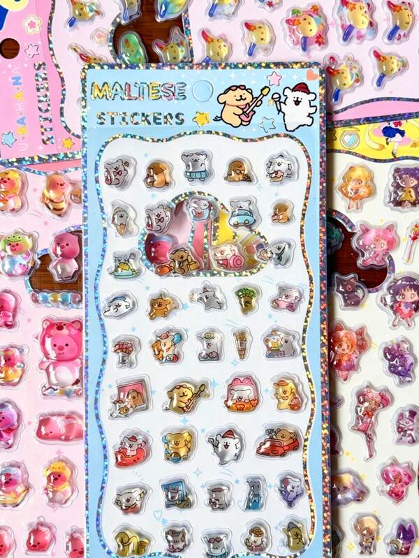 Colorful 3D Epoxy Resin Stickers, Cute Animal Patterns, Waterproof, Reusable, Repositionable And Self-Adhesive. High-Quality Resin Decals, Perfect For Decorating Smartphones, Phone Cases, Laptops, Tablets And Stationery (Notebooks, Planners, Journals, Scrapbooks). Suitable For Mugs, Tumblers And Refrigerators; Great For DIY Projects And Gift Wrapping.