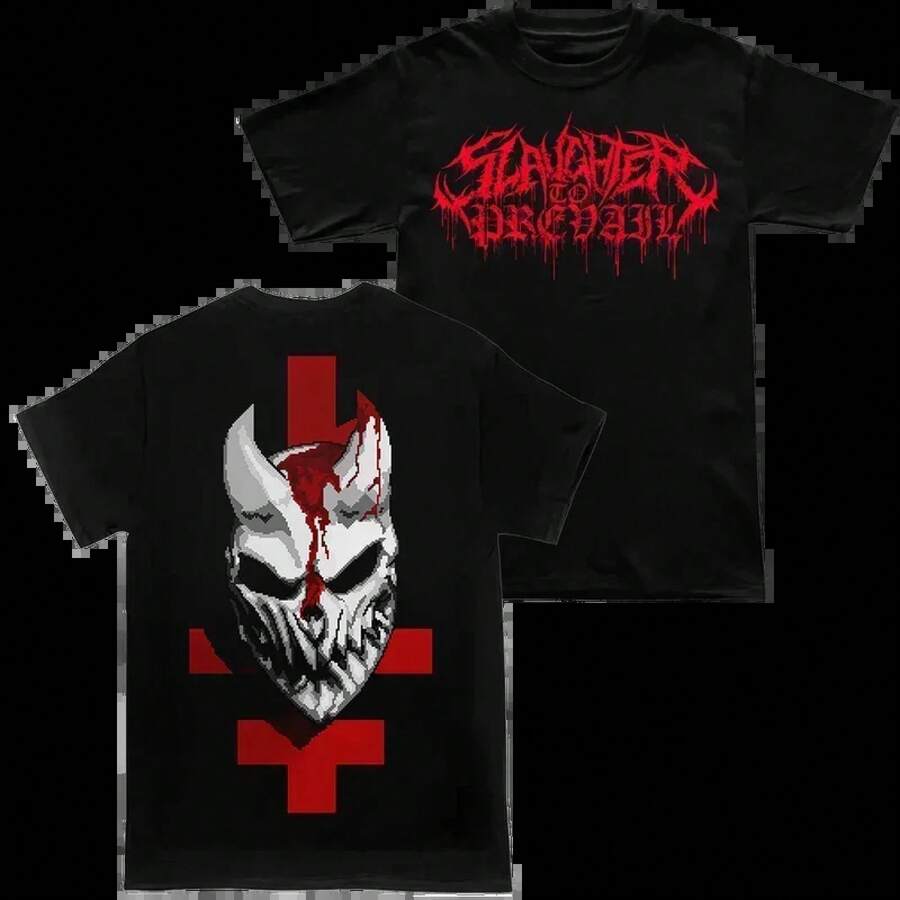 Rock Heavy Mental Cotton--Maglietta SLAUGHTER TO PREVAIL Grafica Moda Harajuku da Uomo - 3 - Visualizzare 1