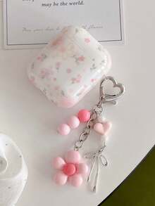 Pink Ditsy Floral Pattern 4 Earphone Protective Case New Pro 3 Protective Cover Pro 3rd Generation Earphone Case 2nd 3rd Generation Noise Cancelling Version 3rd 4th Generation Korean Style Cute - Baby Pink - View 2