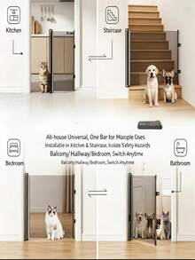 New Anti-Cat Fence, No-Drill Telescopic Pet Gate, Stair Gate, Small Dog Fence, Cat Barrier - Multicolor - View 5