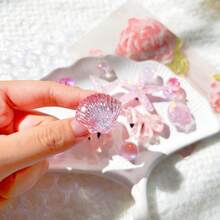 12件組粉色海星、貝殼、蝴蝶結配件，粉色系列DIY鞋飾，適用於鏤空涼鞋，優雅時尚，送給女友的禮物 - 粉色 - 查看 2