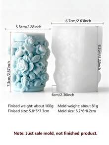 Sweet Cool Bow Skull And Vintage Rose Skull Original Silicone Mold, Compatible With Soy Wax, Plaster, Handmade Soap, Resin DIY One-Piece Molding, Suitable For Halloween, Dark Girl Style Home Decor Handmade DIY Aromatherapy - Skull Cylindrical Mold - View 12