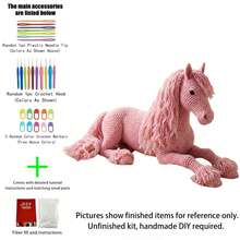 1pc Friesian Horse Crochet Set (Unfinished Beginner DIY Kit With Step-By-Step Tutorial And English Instructions)! Collectible Indoor Decor Ornament, Cute Gift For Birthday, Christmas And Valentine's Day. - DIY Crochet Kit - View 13