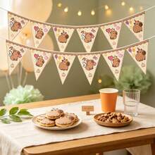 12PCS Capybara Party Decorations Pennant Banner Theme Triangle Flags Garland Banner Outdoor Indoor Home Adorable Dolphin Birthday Party Decorations Supplies - Capybara - View 3