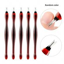 5pcs Stainless Steel V-Shaped Cuticle Pusher, Dead Skin And Hangnail Remover Nail Care Tools - Multicolor - View 10