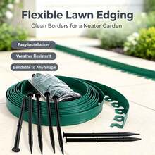 10-Meter Outdoor Garden Boundary Lawn Isolation Strip/Edge Strip Send 30 Nails Green - 固體 - 查看 1