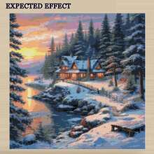 11/14CT Printed Cross Stitch Kit. Rustic Cabin & Natural Landscape Series. Relaxing DIY For Adult Beginners. Includes Fabric, Needles, Threads & Chart. Frameless. Handmade Wall Art Decor Gift. 40x40cm/15.7x15.7in. - Scenery - View 21