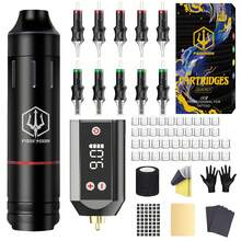 Poseidon Tattoo Kit Cordless Tattoo Gun Kit With 1200 MAh Rechargeable Battery Tattoo Machine Kit With High-Speed Silent Motor Tattoo Pen Kit With 10 Pcs Cartridge Needles And Other Tattoo Supplies For Beginners And Artists - Black - View 7