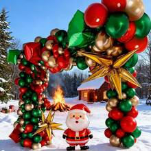 93pcs Christmas Oversized Arch Balloon Set, Red And Green Christmas Balloon Set Suitable For Christmas Party Decoration - View 6