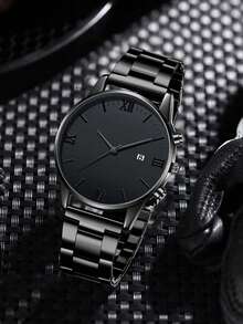 2PCS Men's Quartz Watch Mixed Combo Set, Business Casual Minimalist Dial With Calendar Function, Suitable For Daily Wear Or Festival Gift For Father And Friends - Multicolor - View 2