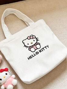 SANRIO 1pc Large Capacity Tote Bag - Durable Zipper Shoulder Bag, Suitable For Women | Perfect For Shopping And Daily Use, Canvas Tote Bag, Versatile Women's Handbag, With Zipper, Crossbody, With Compartments, Suitable For Work Occasions - View 7