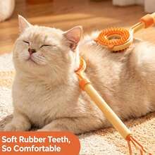 1pc/2pcs/3pcs 2-In-1 Retractable Cat Brush, Double-Sided Massage Cat Toy, Perfect For Grooming Kittens And Relieving Itchiness. Suitable For Cats And Dogs, Also Can Be Used For Human Scratching, Great Choice For Pets, Ideal As Pet Gift And Holiday Gift. - View 10
