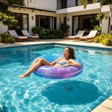 Anillo inflable para nadar adulto universal flotador de piscina de gran tamaño adecuado para piscina y fiesta en la playa - Anillo con diseño de escamas y cielo estrellado - Ver 7