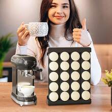 1pc Wall-Mounted Coffee Capsule Storage Rack, Adhesive-Backed Coffee Capsule Holder, 20-Capsule Capacity, Space-Saving Wall-Mounted ABS Display Rack, Kitchen Countertop Storage Rack - Multicolor - View 7