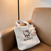 SANRIO 1pc Large Capacity Tote Bag - Durable Zipper Shoulder Bag, Suitable For Women | Perfect For Shopping And Daily Use, Canvas Tote Bag, Versatile Women's Handbag, With Zipper, Crossbody, With Compartments, Suitable For Work Occasions - View 2
