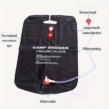 20L Portable Camping Shower Bag With Detachable Hose And Switch Shower Head, Suitable For RV, Beach, Hiking Outdoor Travel Gear - Multicolor - View 3